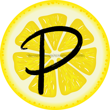 Personalized Lemon Sign Initial Monogram Decoe-4088-Dh-Custom 18 Wood Round P